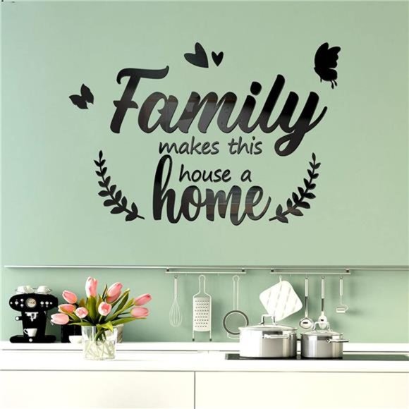 3D Acrylic Mirror Decal Wall Decor Stickers Family Letter Quotes Wall Stickers - Picture 3 of 7